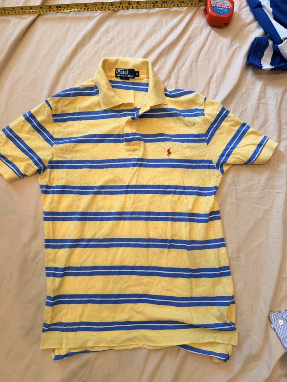 Polo Ralph Lauren Yellow & Blue Striped Pony Polo